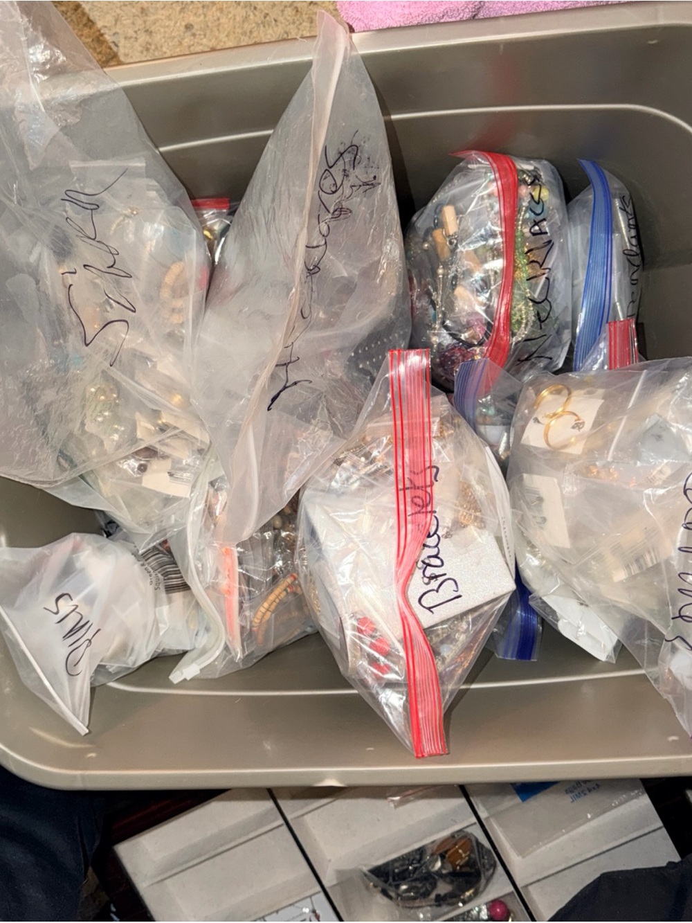 Assorted Jewelry Storage Bags - Clear Plastic Zipper Pouches (Clear)